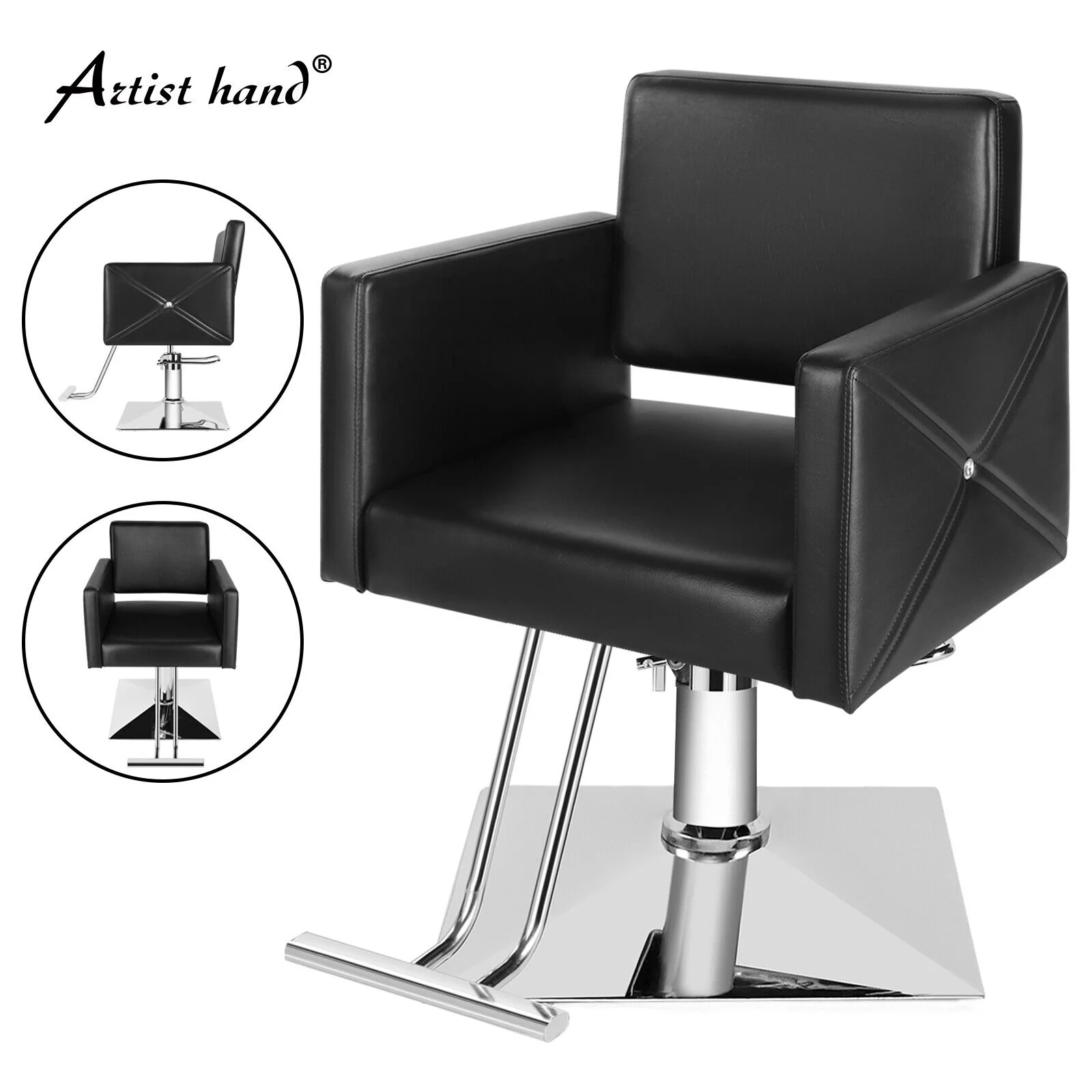 Artist hand Black Classic Hydraulic Salon Barber Chair Hair Stylist 360 Degrees Beauty Equipment