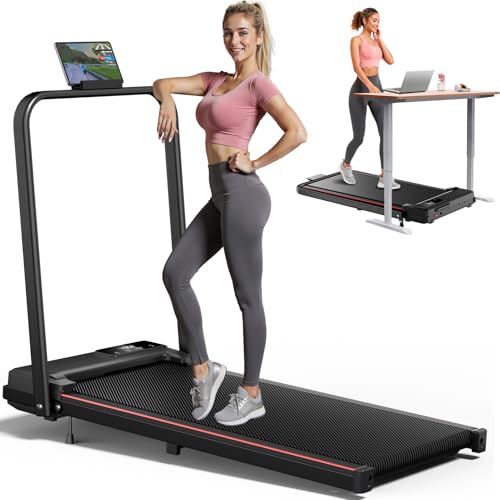 7.8MPH Incline Treadmill for Home, Walking Pad with Handle Bar, Under Desk Compact Treadmill with 350 Lbs Capacity, LED Display & APP, Remote Control
