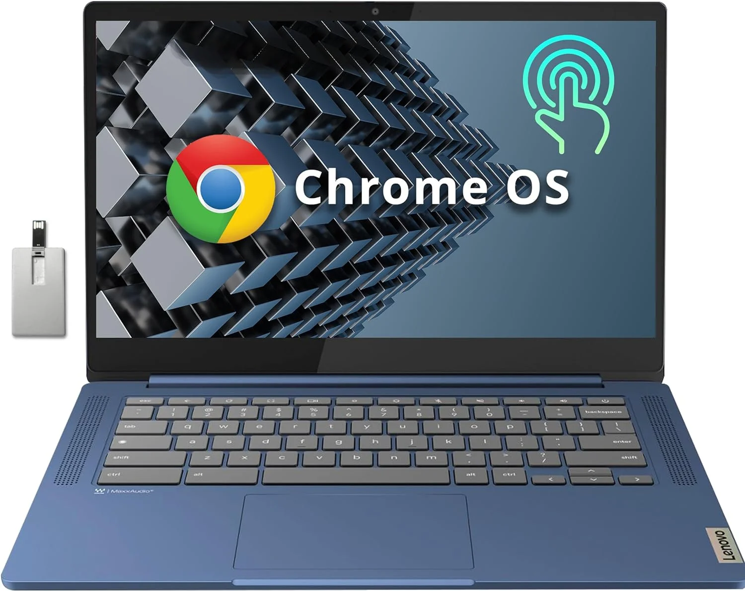 Lenovo IdeaPad Slim 3 Chromebook, 14″ FHD IPS Touchscreen Laptop, MediaTek Kompanio 520 Processor, 4GB RAM, 64GB eMMC, Webcam, Regular Keyboard