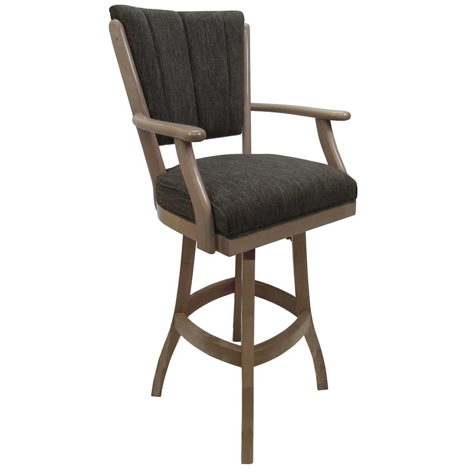 Classic Solid Wood Swivel Counter 26" Bar Stool with Arms