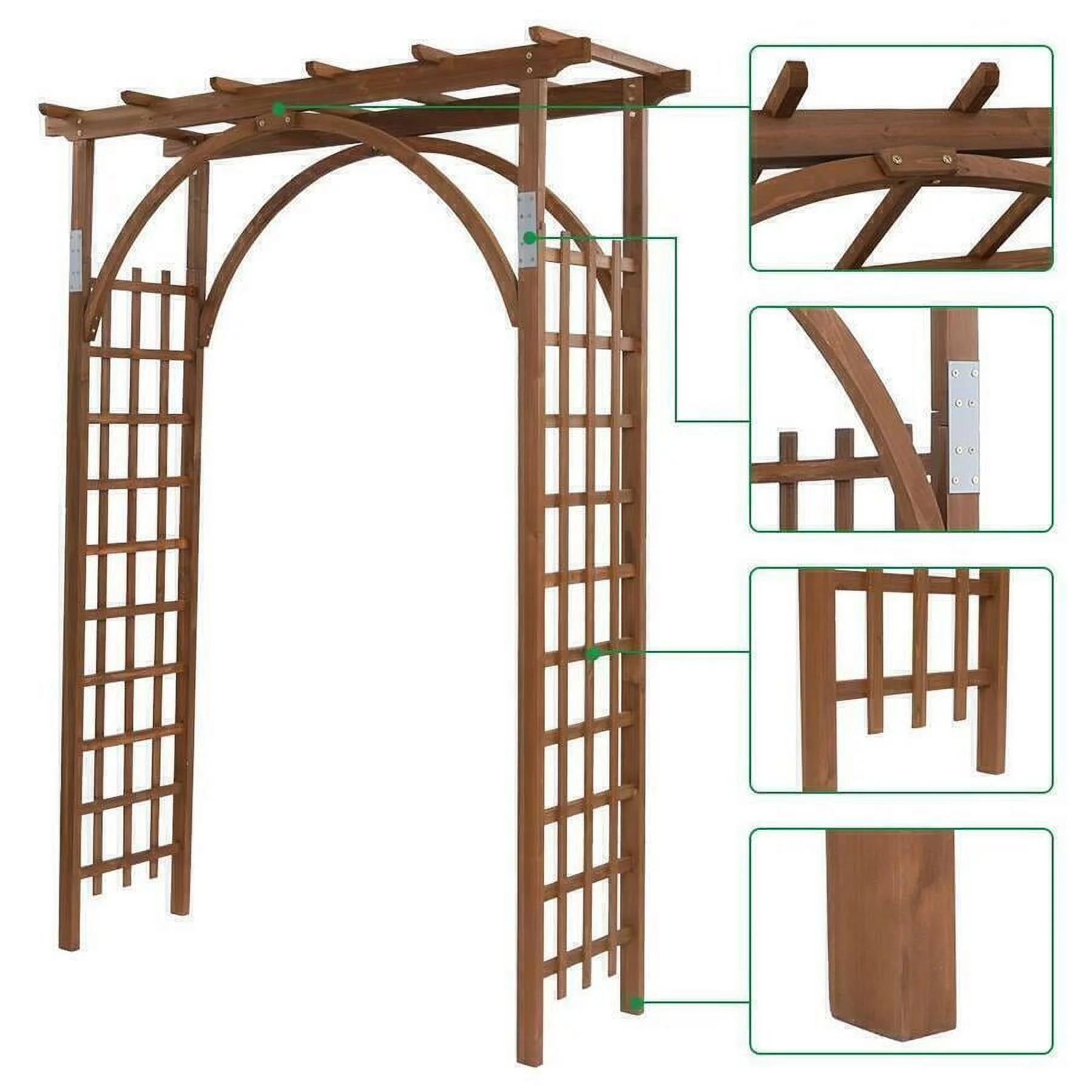 8ft Wooden Garden Arbor Arches Wedding Party for Climbing Plant
