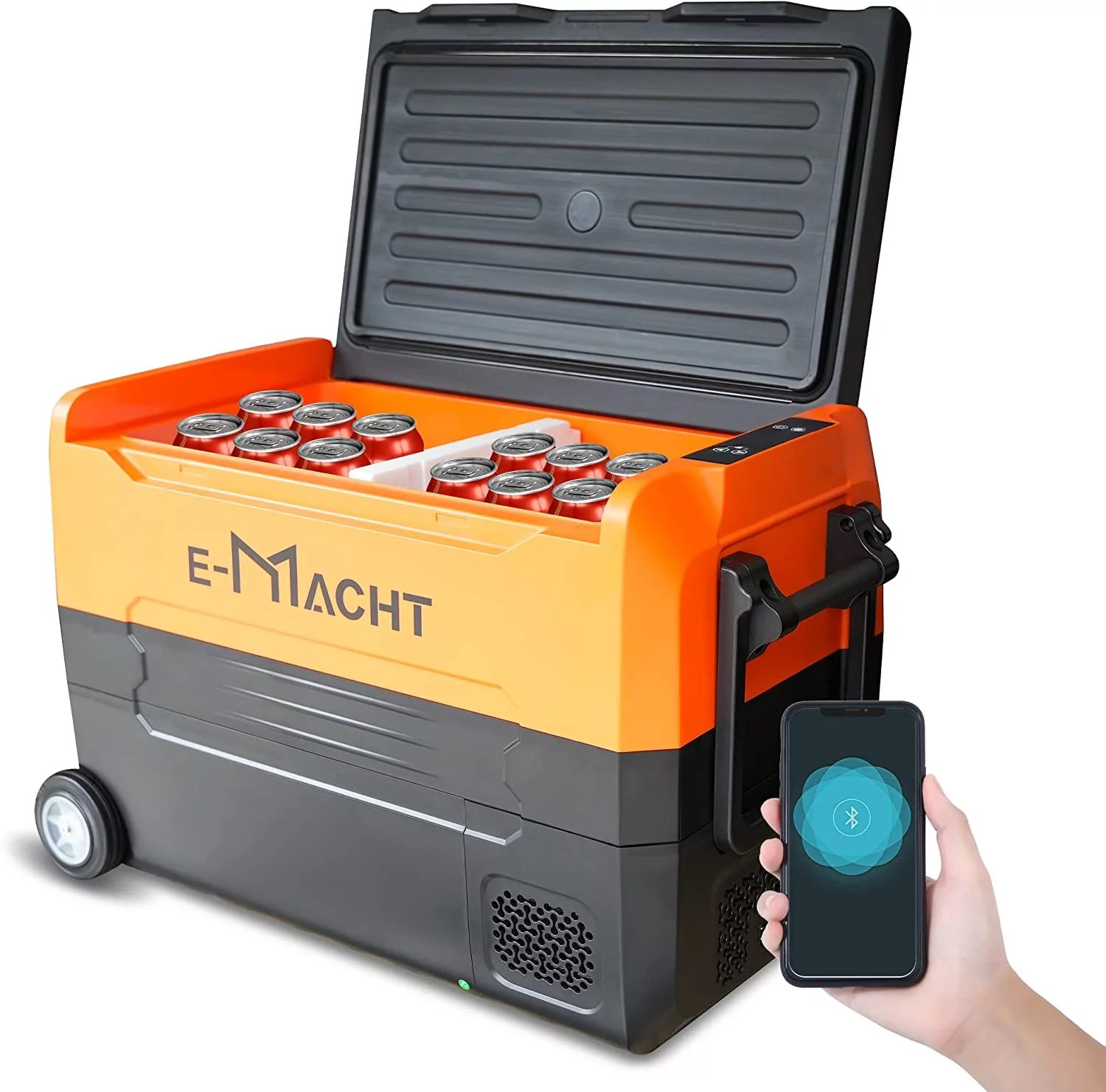 12Volt Portable Dual Zone Freezer Car Refrigerator ,42Quart WIFI APP Control RV Refrigerator,Electric Fridge Cooler with LED light,-4°F∽ 68°F