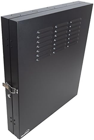 NavePoint 2U Low Profile Vertical Wall Mount Enclosure 20 Inch Switch Depth Patch Panel Cabinet Black