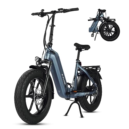 E-Flow, 750W Folding Electric Bike Adults, Up to 90Miles Motor Ebike, 48V 20Ah BAFANG Battery