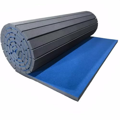 Premium Indoor Gymnastics Track Exercise Mat with Grippy Gym Carpet Top - Sturdy Foam Wrestling Mat for MMA, Cheerleading, and Fitness