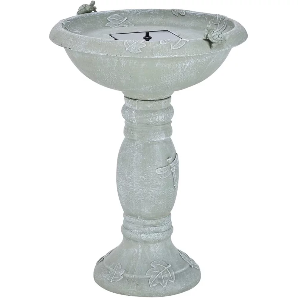 Smart Solar 20622R01 Country Gardens Solar Powered Concrete Bird Bath Fountain