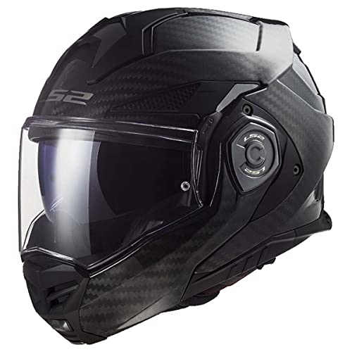 LS2 Helmets Advant X Carbon Fiber Modular Helmet with Integrated Cardo 4X Bluetooth (Matte Black - Small) - Radiant Selections