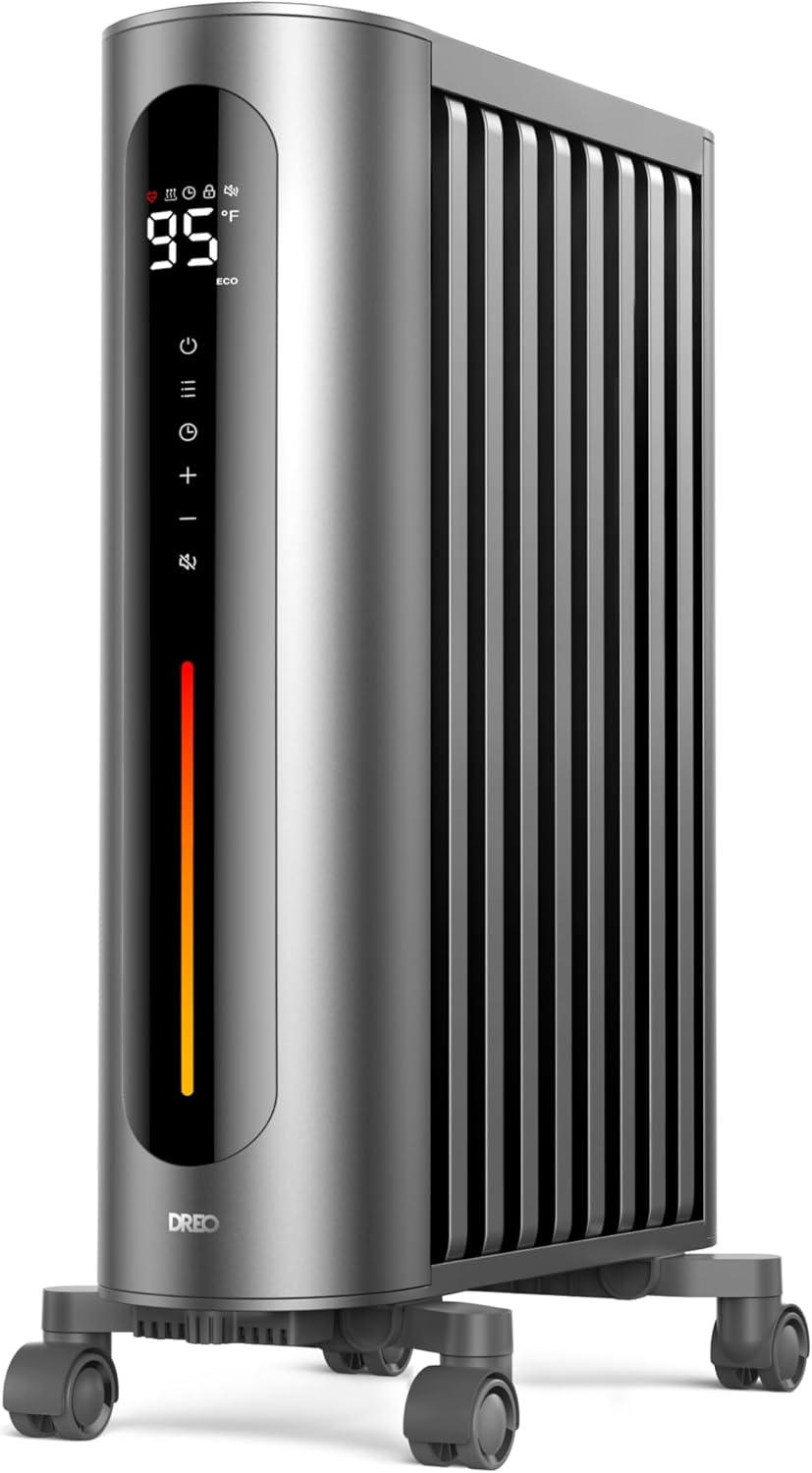 Dreo Oil Filled Radiator Heater, 1500W Oil Heater with Remote Control, 3 Modes, 24-hour Timer Switch, FortPlug, Child Lock, Heaters for Indoor Use