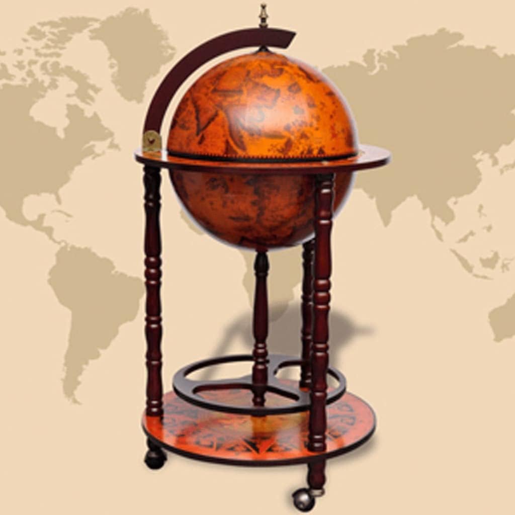 Globe Bar Wine Stand 16th Century Italian Replica Liquor Cabinet, Globe Wine Bar Stand for Living Room, Dining Room, Home Eucalyptus Wood