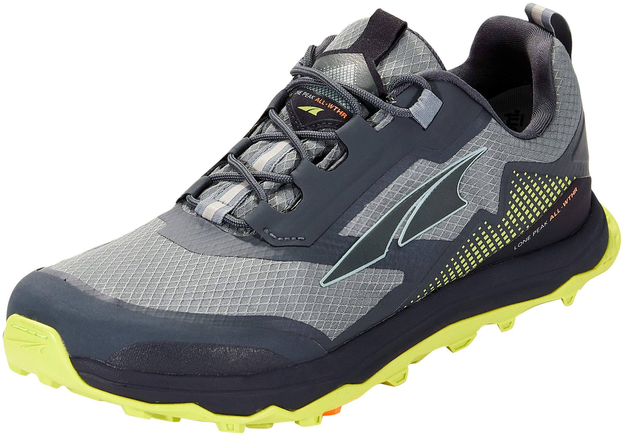 Altra Lone Peak All-Wthr Low 9 , Gray/Lime (Men&s)