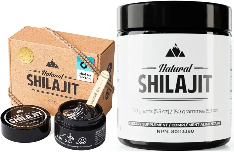 NATURAL SHILAJIT Bundle – 5.3 oz Resin + 0.7 oz Resin for Men & Women with Fulvic Acid, Trace Minerals & Plant-Based Nutrients for Energy