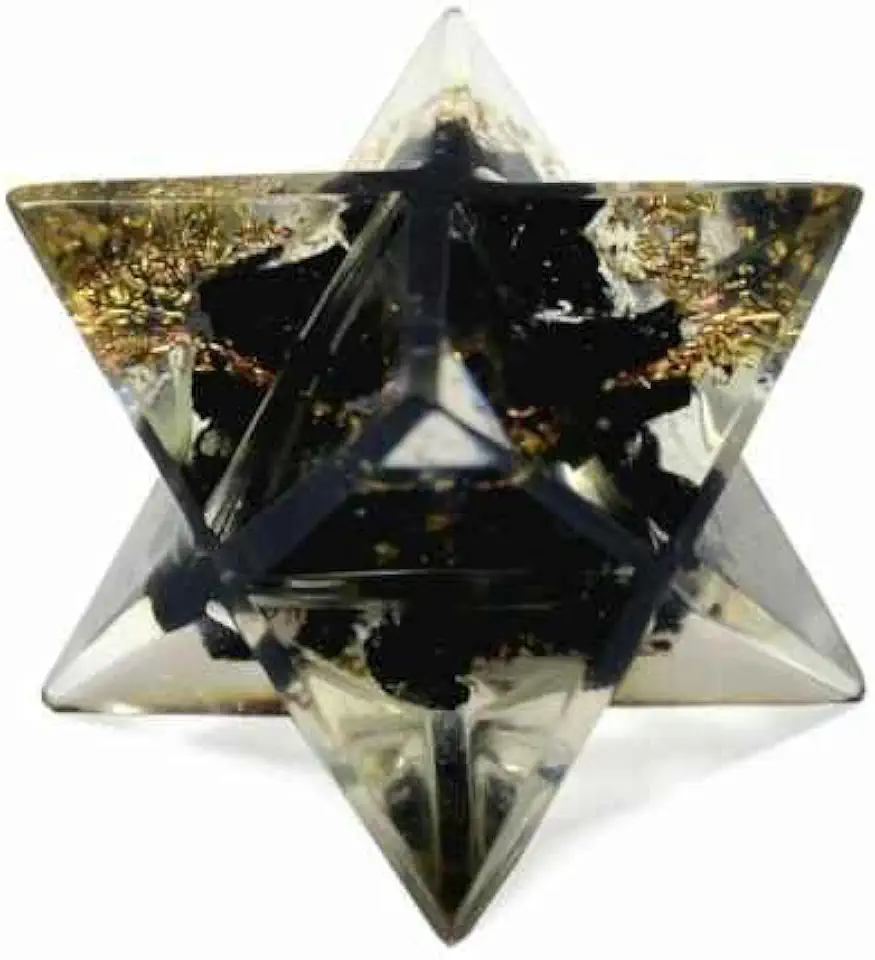 Reiki Healing Crystal Merkabas Black Nuummite 8 Point Star Merkaba 20 to 25 mm Approx - Kansas Nuitrition - HNZSDS