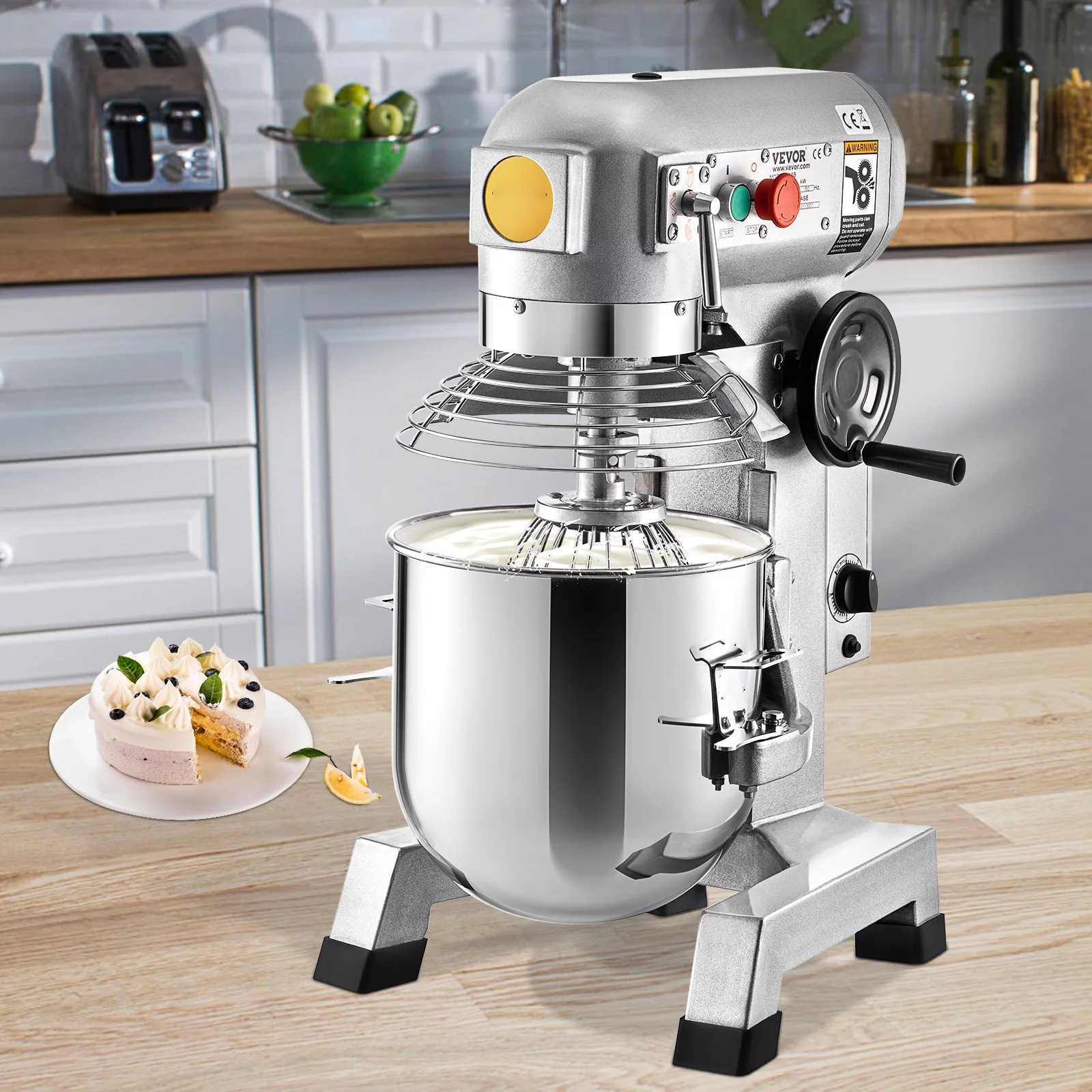 BENTISM Commercial Electric Food Mixer Stand Mixer 30Qt Dough Mixer 3 Speeds 1100W