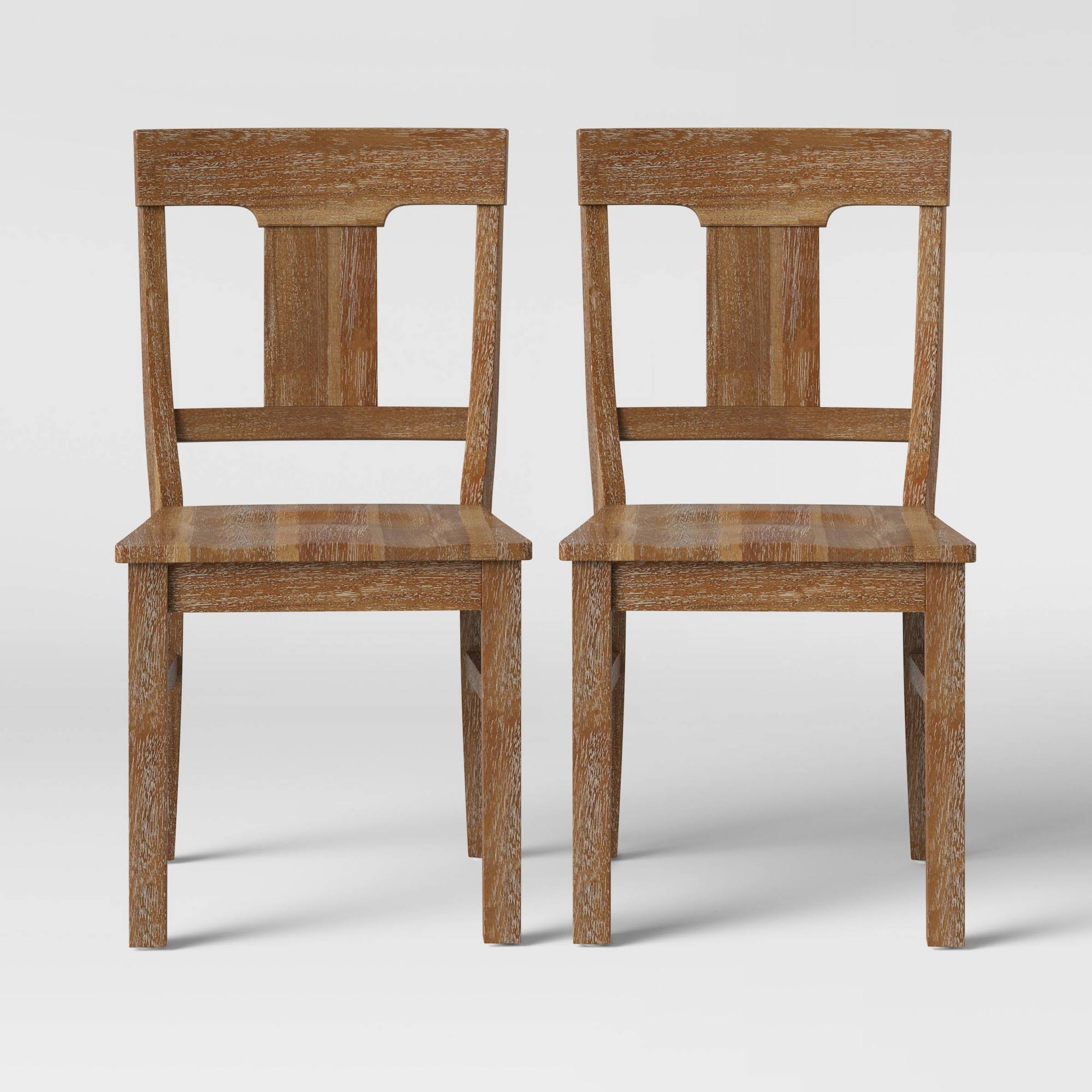 2pk Wheaton Rustic Dining Chair Brown - Threshold