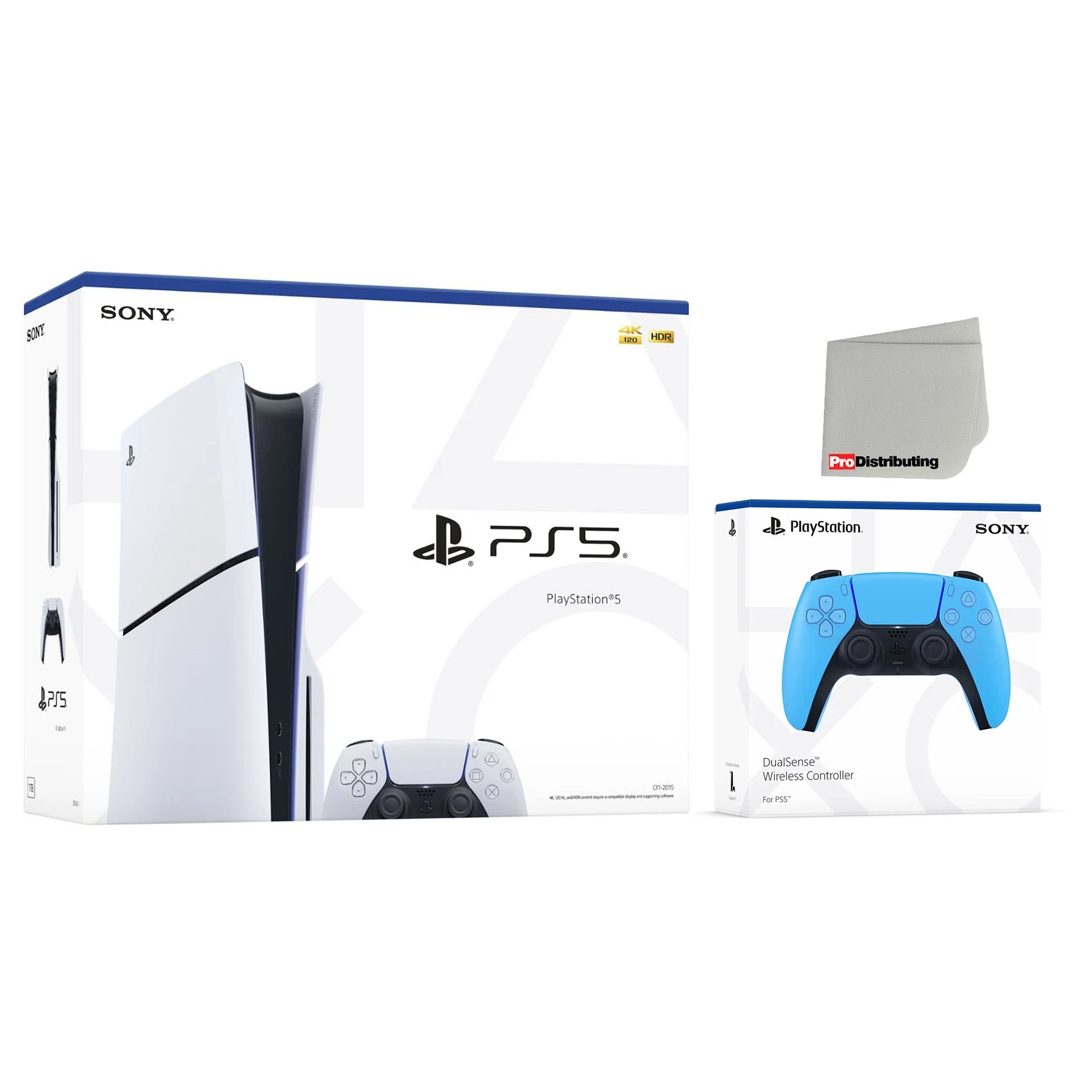 Sony PlayStation 5 Slim Disc PS5 Video Game Console with Extra Starlight Blue Controller - Radiant Selections