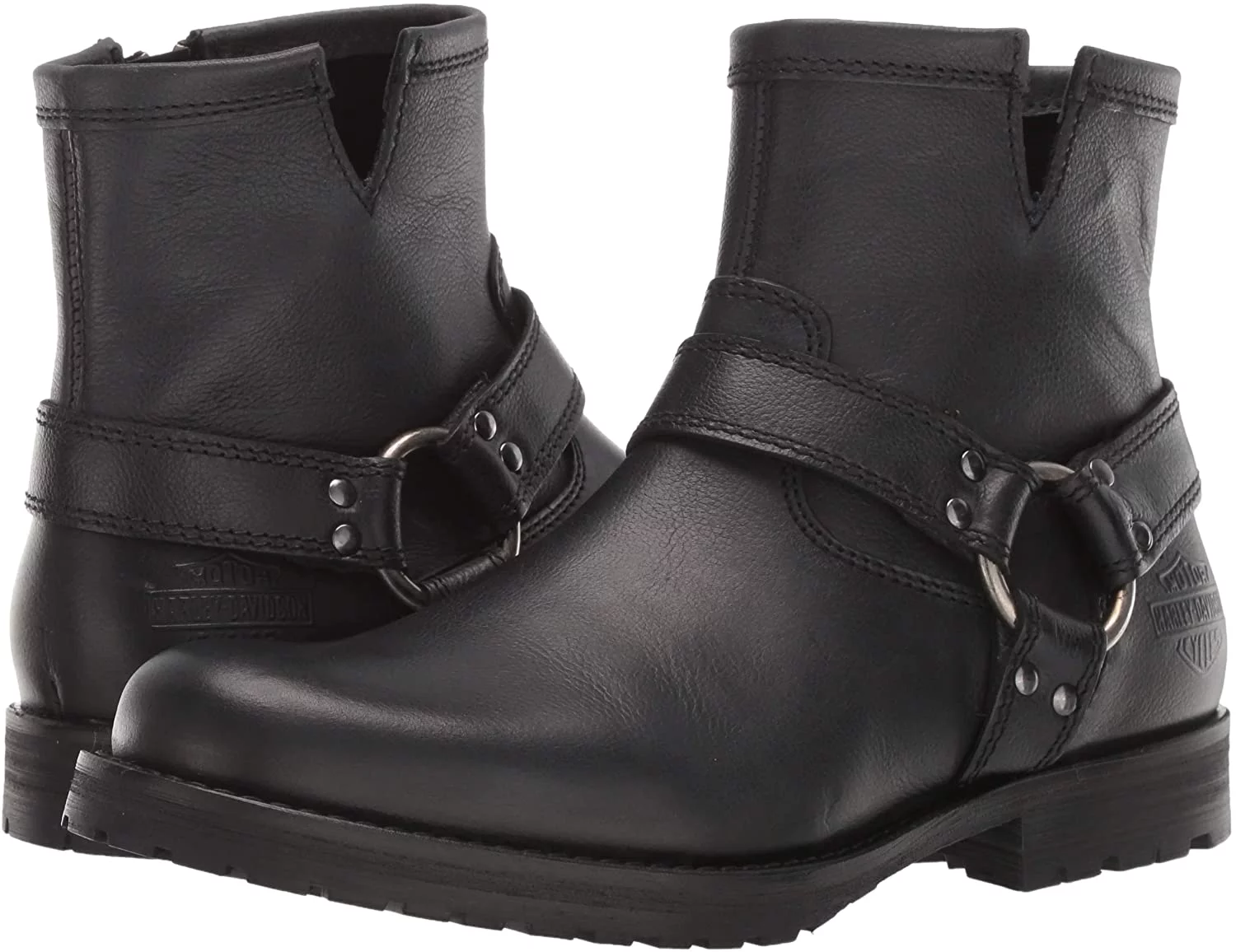 HARLEY-DAVIDSON Men's Mosby 7" Harness Side Zipper Black Boots 93532 - Curated Treasures Market