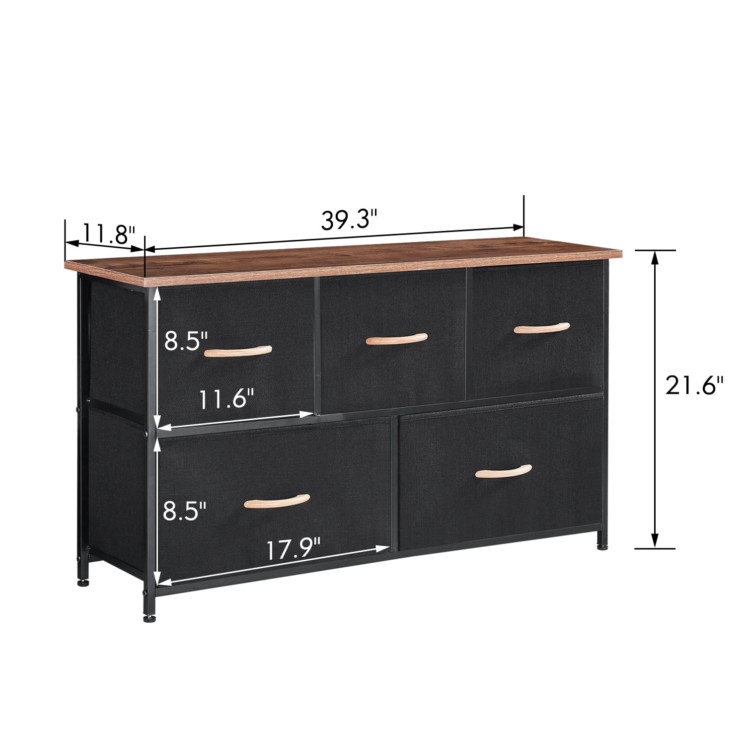 Dresser Storage Organizer, 5 Drawer Dresser Tower Unit for Bedroom Hallway Entryway Closets