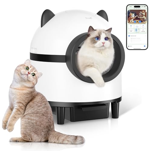 Lpettog Self Cleaning Cat Litter Box, Automatic Litter Box with App Control,Cat Litter Box Robot Suitable for Multiple Cats
