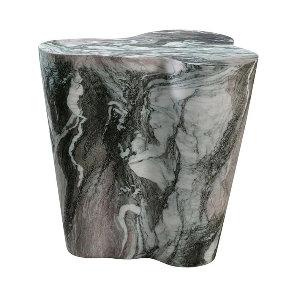 TOV Furniture Slab Grey/Blush Faux Marble Short Side Table