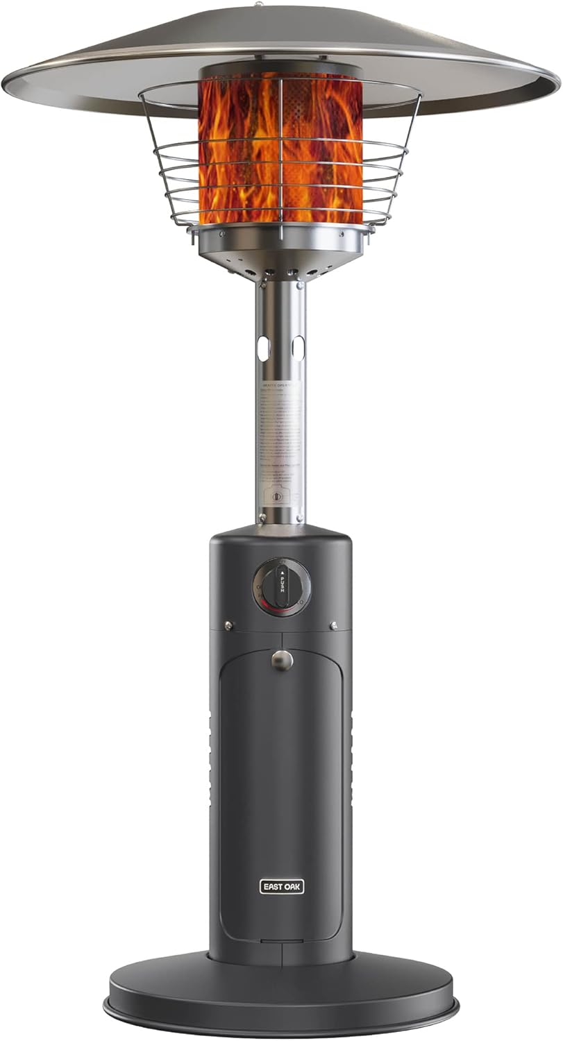 EAST OAK Patio Heater, 11000 BTU Tabletop Outdoor Heater, Mini Portable Propane Heater with 304 Stainless Steel Burner, Triple Protection System