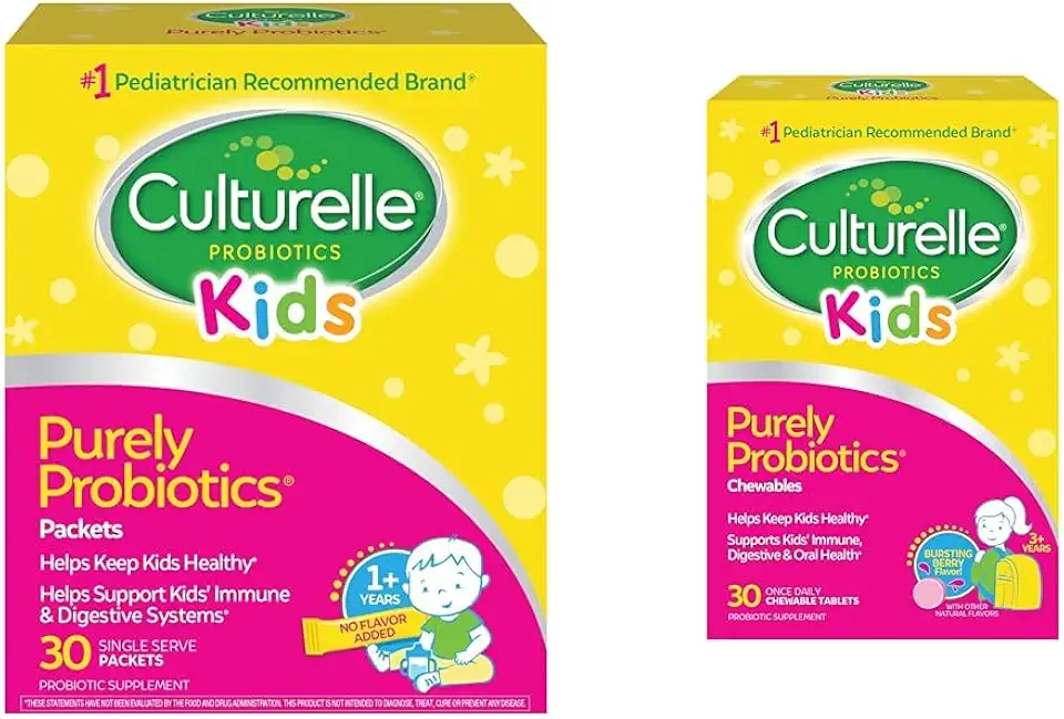 Culturelle Kids Daily Probiotic Supplement & Kids Chewable Daily Probiotic for Kids, Ages 3+, 30 Count - Kansas Nuitrition - HNZSDS