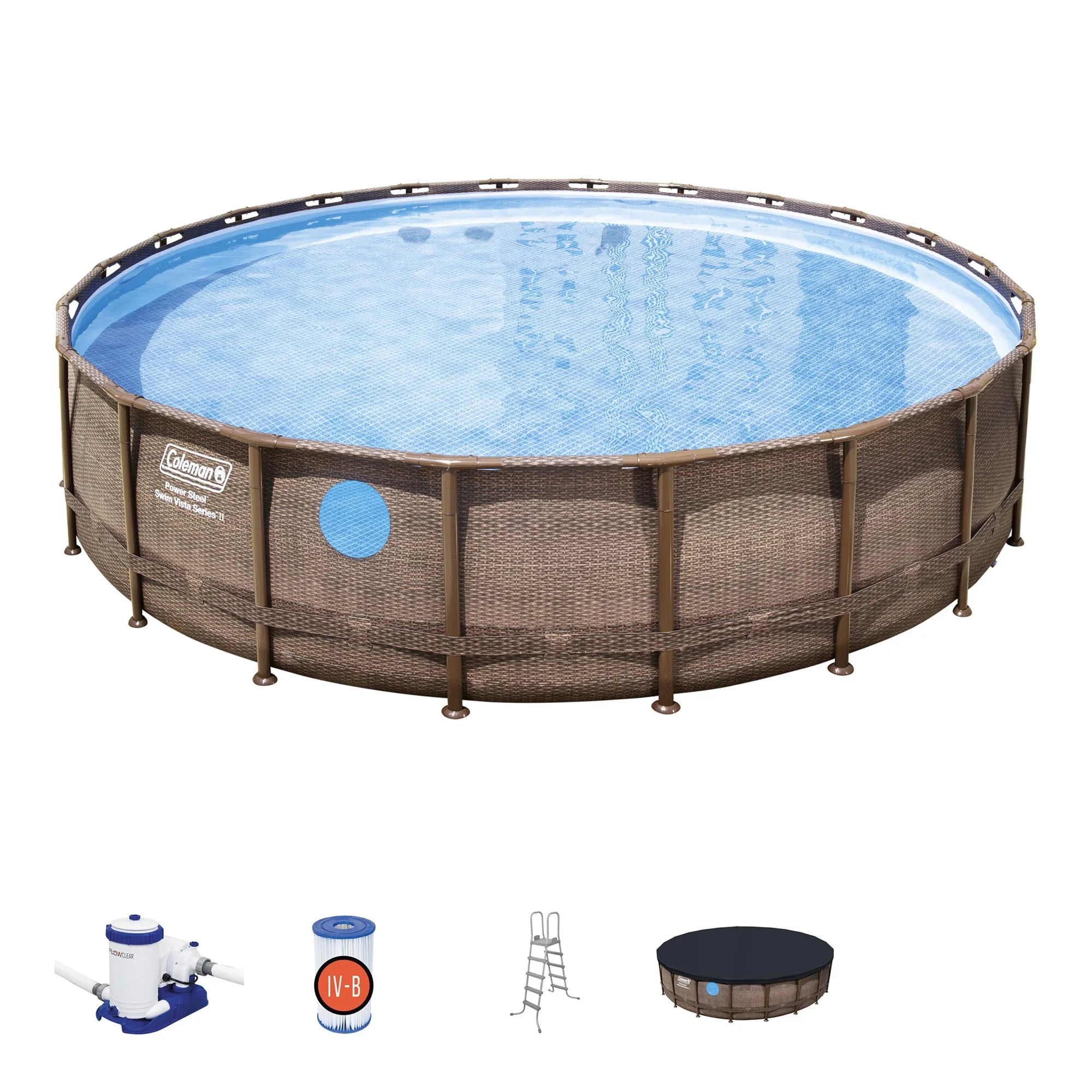 Coleman Power Steel 22' x 52 Round Frame Above Ground Swimming Pool Set