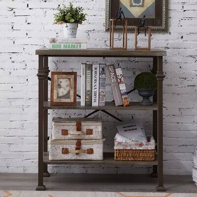 5-Tier Bookshelf Rustic Industrial Style Bookcase Furniture Free Standing Storage Shelves Grey Oak Williston Forge Size: (3 Shel
