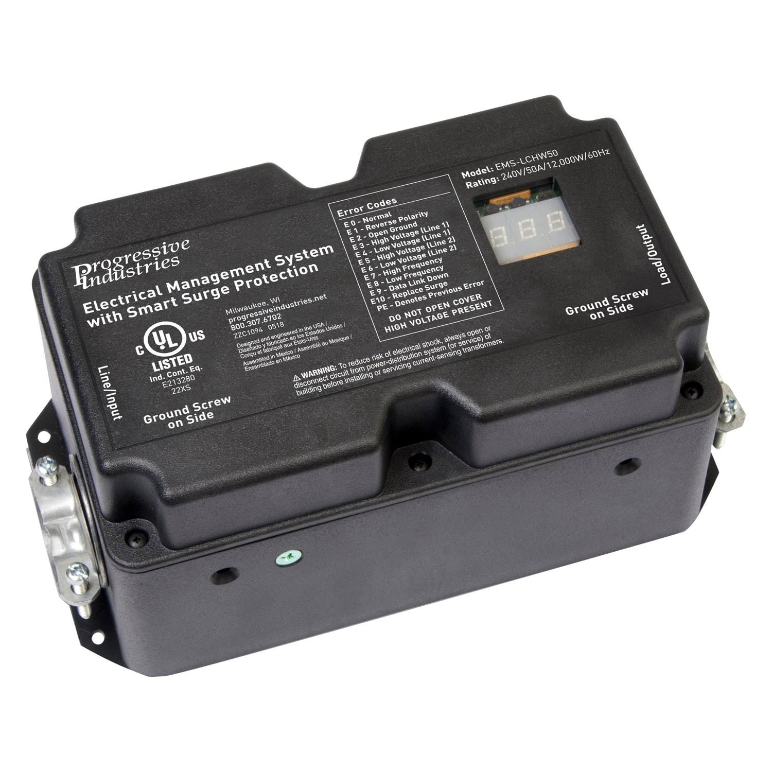 Progressive Industries EMS-LCHW50 Hardwired RV Surge Electrical Protector 50A