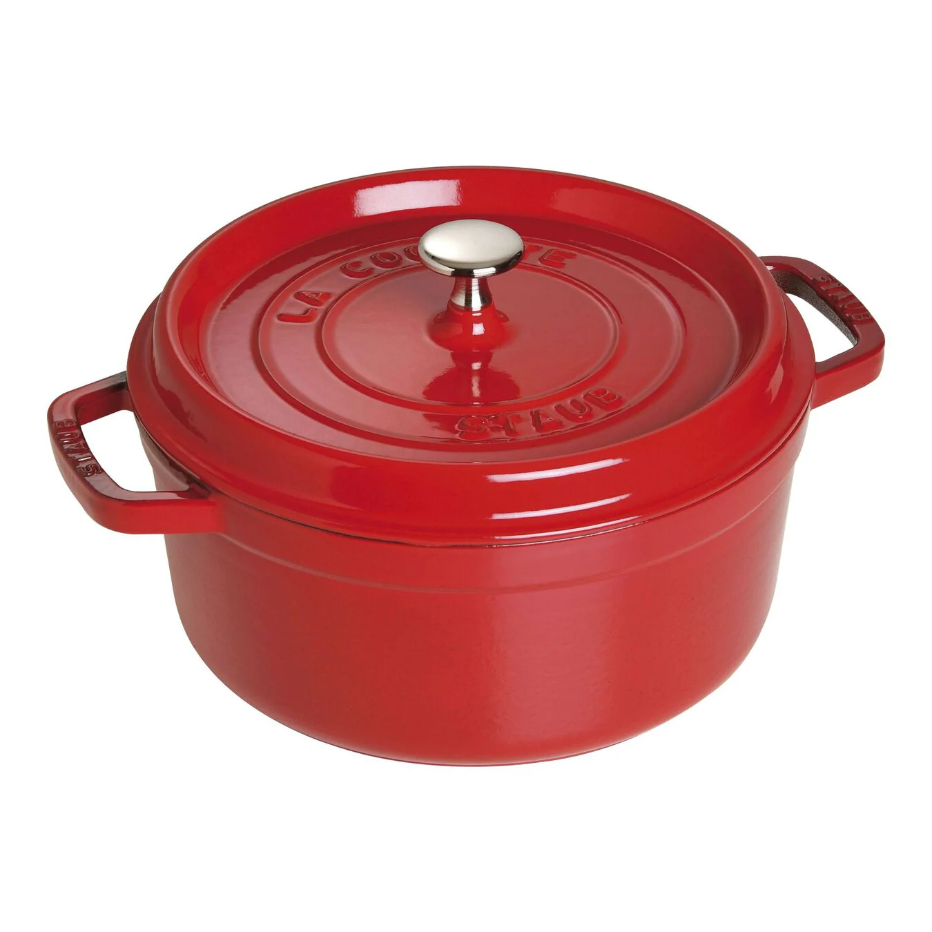 Staub 4 Qt. Cast Iron Round Dutch Oven in Cherry