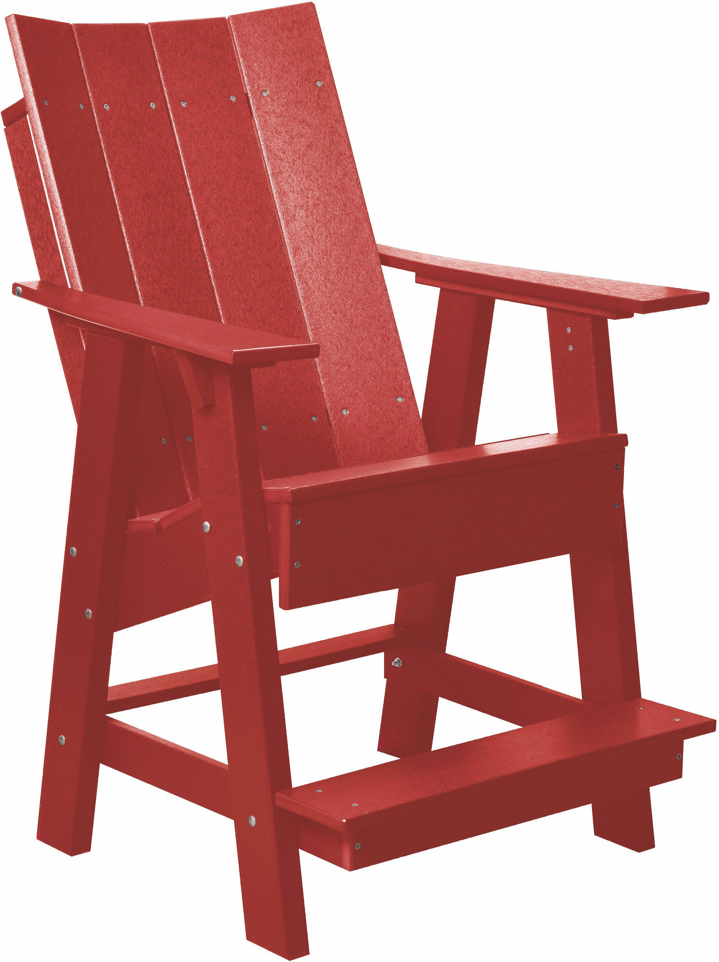Wildridge Outdoor Contemporary Balcony Height Adirondack Chair, Cardinal Red