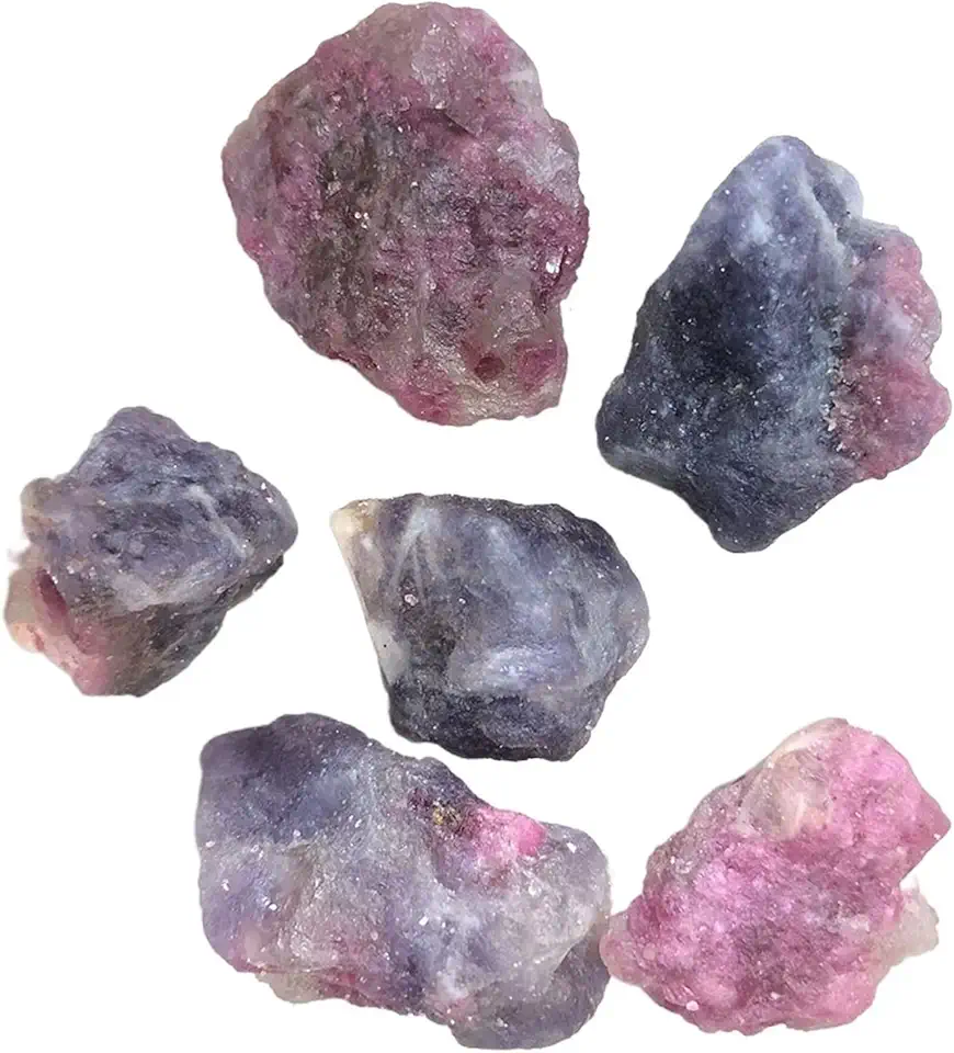 1pc Natural Pink Tourmaline Raw Rough Crystal Rock Stone Pegmatite Lepidolite Gemstone Gift (Size : 1pc 10-20mm Ramdom) - Kansas Nuitrition - HNZSDS