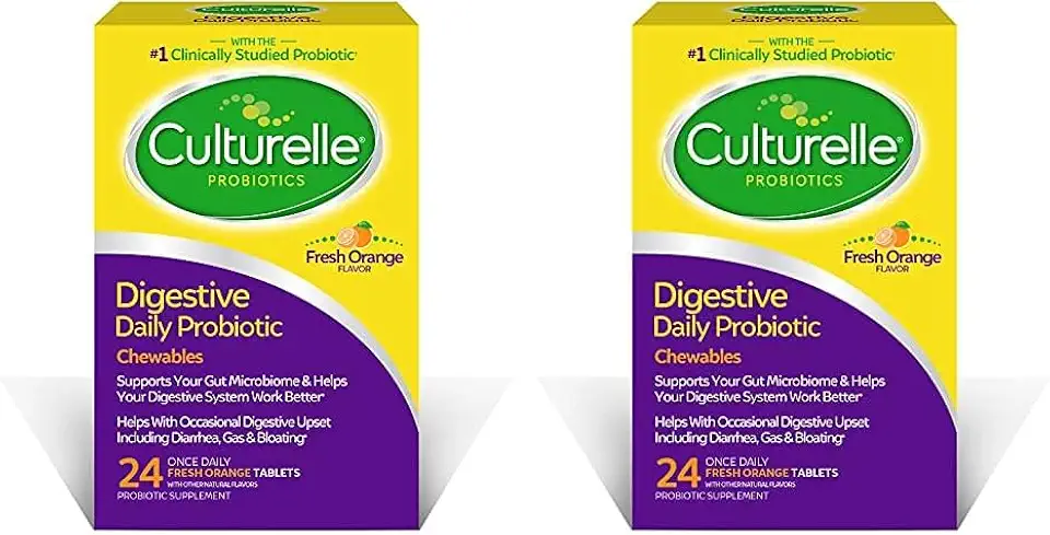 Culturelle Digestive Health Daily Probiotic Chewables, Probiotic for Men and Women, Most Clinically Studied Probiotic Strain, 10 Billion CFUs