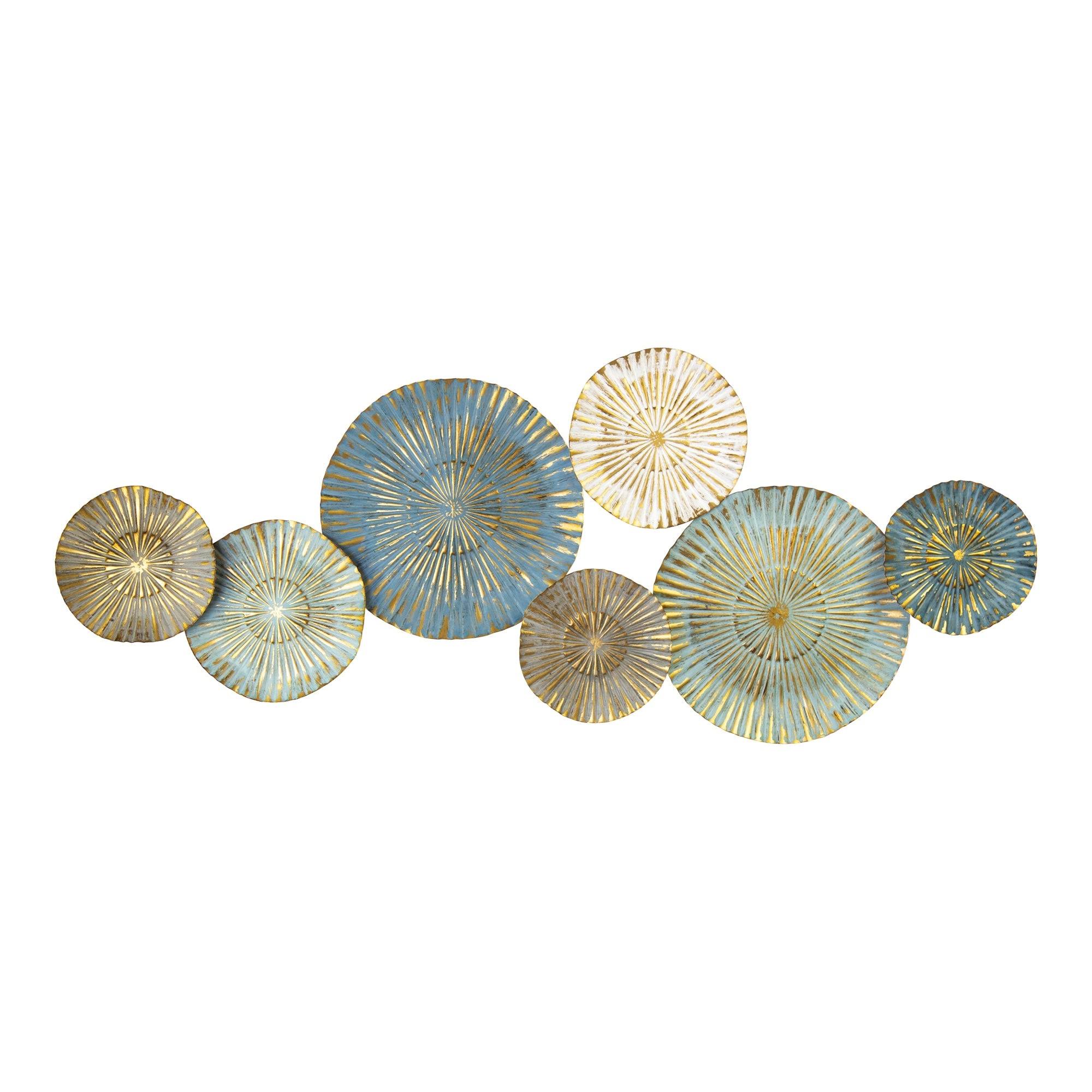 Stratton Home Decor Golden Rays Metal Plates Wall Decor