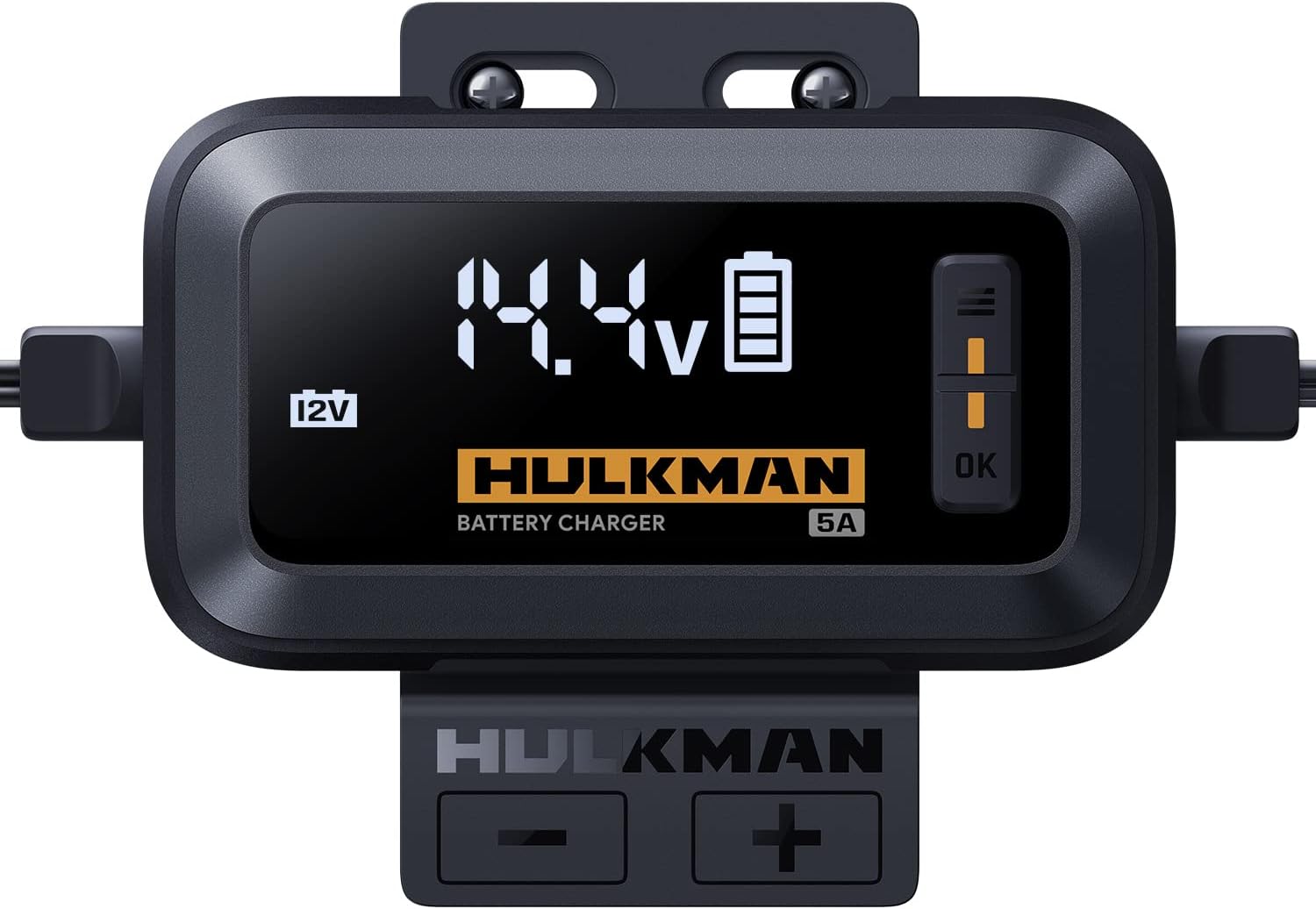 HULKMAN Sigma 5 Amp All-Around AI Car Battery Charger and Maintainer for 6V/12V Battery with LED Screen Trickle Charger and Desulfator for Lead-Acid