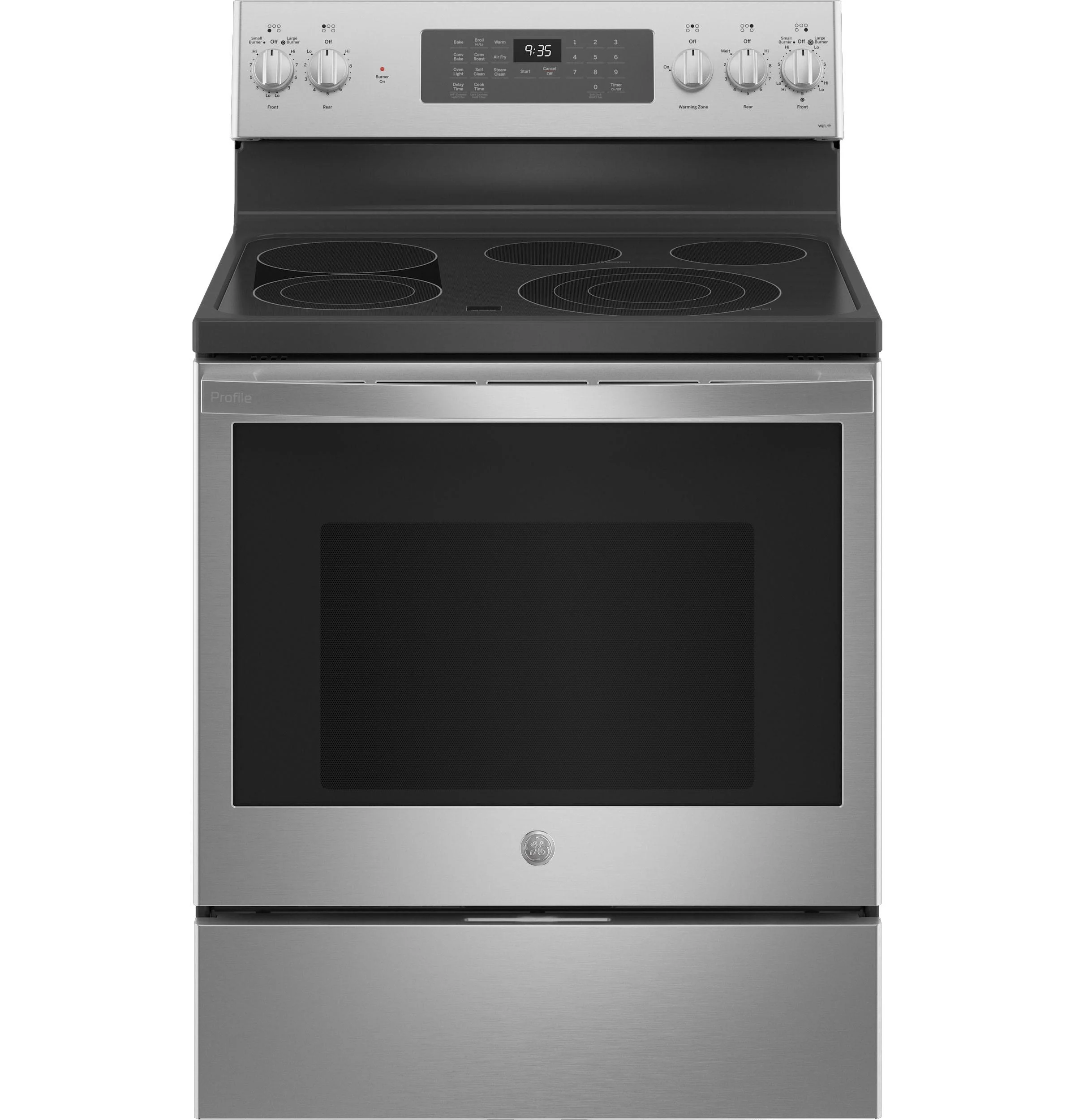 GE Profile™ 30" Smart Free-Standing Electric Convection Fingerprint Resistant Range with Air Fry