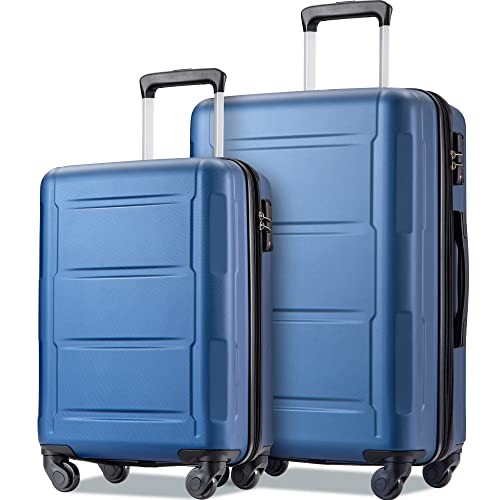 Merax Expandable Spinner Wheel 2 Piece Luggage Set, ABS Lightweight Suitcase with TSA Lock, Hard Shell Luggage with Double Spinner Wheels, 20in+28in