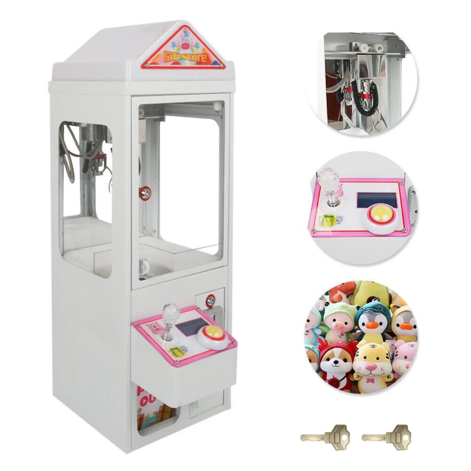 JORUGUNA Mini Claw Crane Machine 110V Metal Case Bar Candy Toy Catcher Shake-Proof