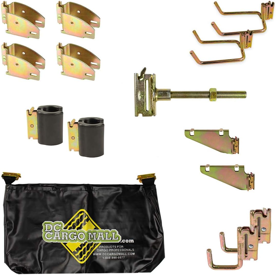 DC Cargo Mall E-Track Organization Kit - 14 Pieces: E-Track Accessories & E-Track Storage Bag (E-Track Rails NOT Included)
