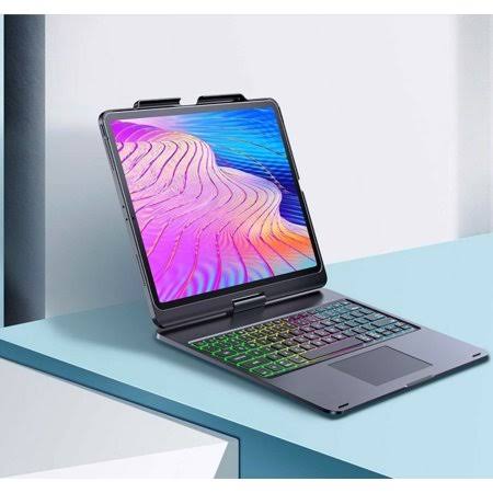 Keyboard Case for iPad Pro 12.9 2018~2021 3/4/5th Generation,7 Colors Backlit - Wireless Bluetooth - Pencil Holder - 360 Rotatio