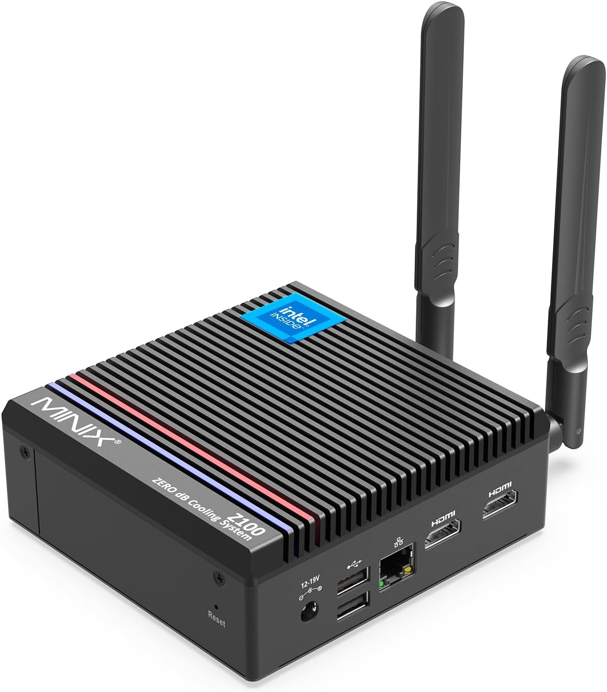 MINIX Z100-0dB Fanless Mini PC, Intel 12th Gen N100