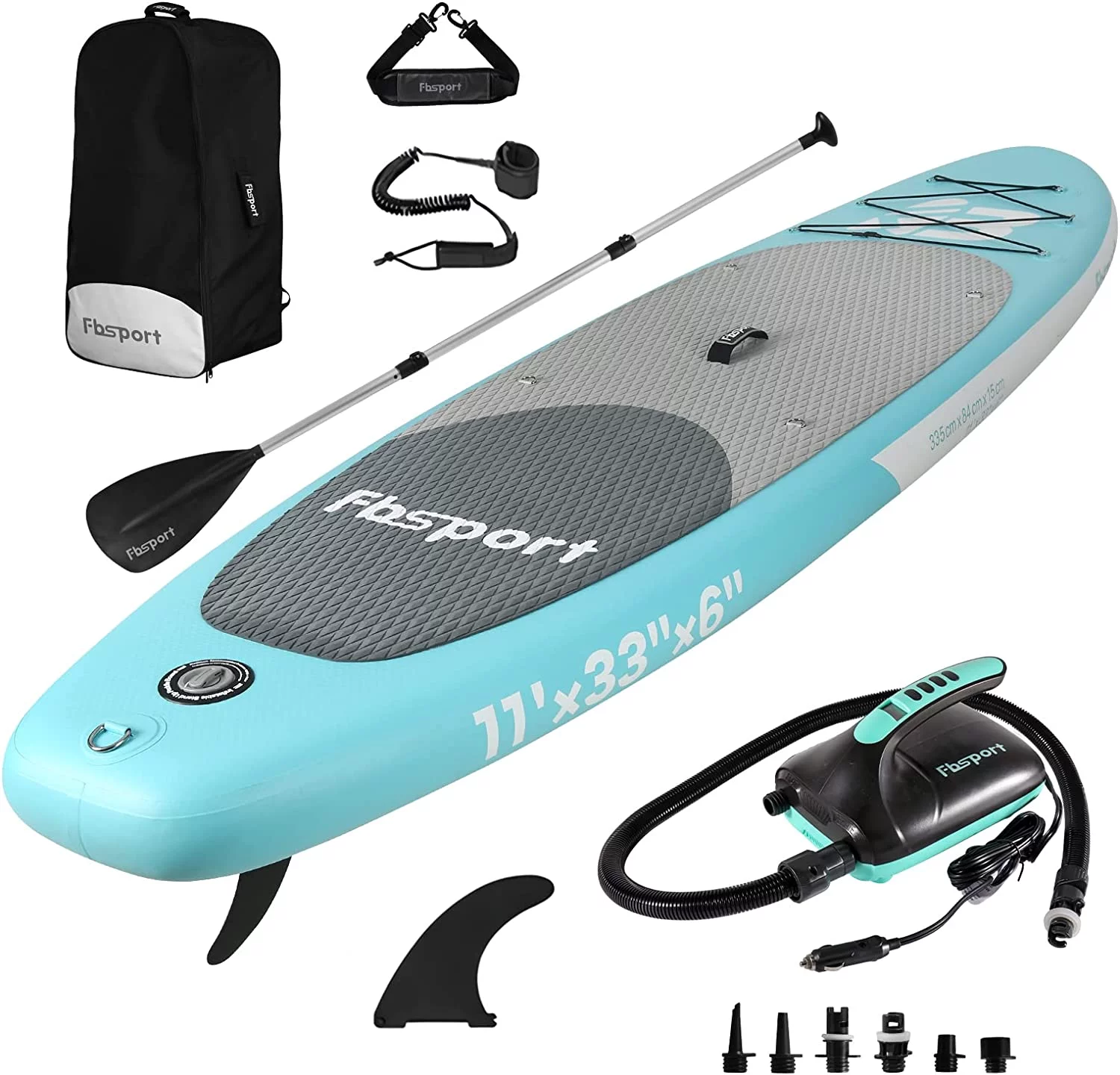 Fbsport Electric Inflatable Paddle Board, Stand UP Paddleboard 11' Length with Electric Pump SUP Accessories