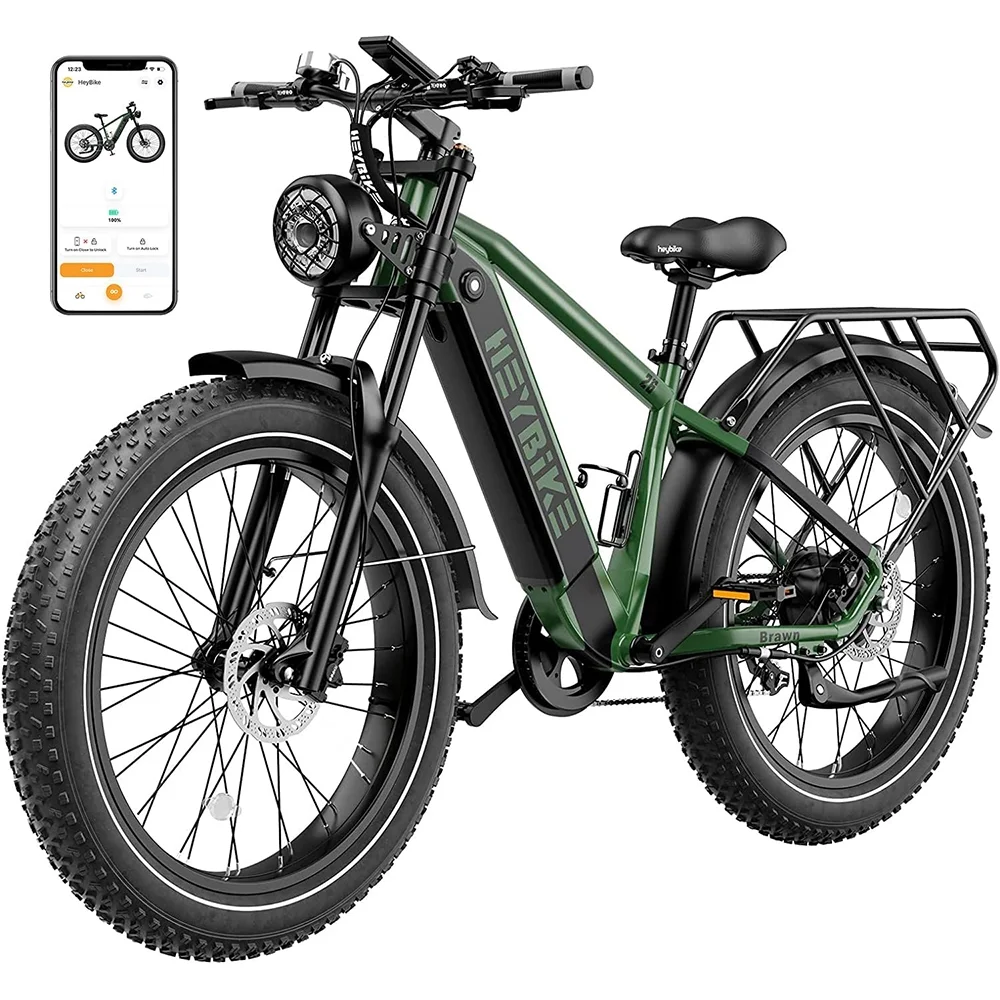 Heybike Brawn Electric Bike for Adults, 750W Fat Tire Ebikes with 48V 18Ah Removable Battery, 26'' Wheel Electric Mountain Bike