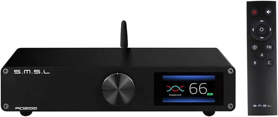 SMSL AO200 Digital Power Amplifier MA12070×2 Chip 150W×150W USB/XLR/RCA Input 2 Channel HiFi Desktop Amp with Remote Control for Subwoofer/Passive