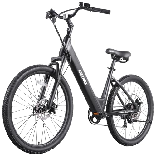 Gotrax Dolphin 26" Electric Bike, Max Range 30Miles(Pedal-assist1) & 20Mph Power by Peak 500W, 5 Pedal-Assist Levels & Front Suspension