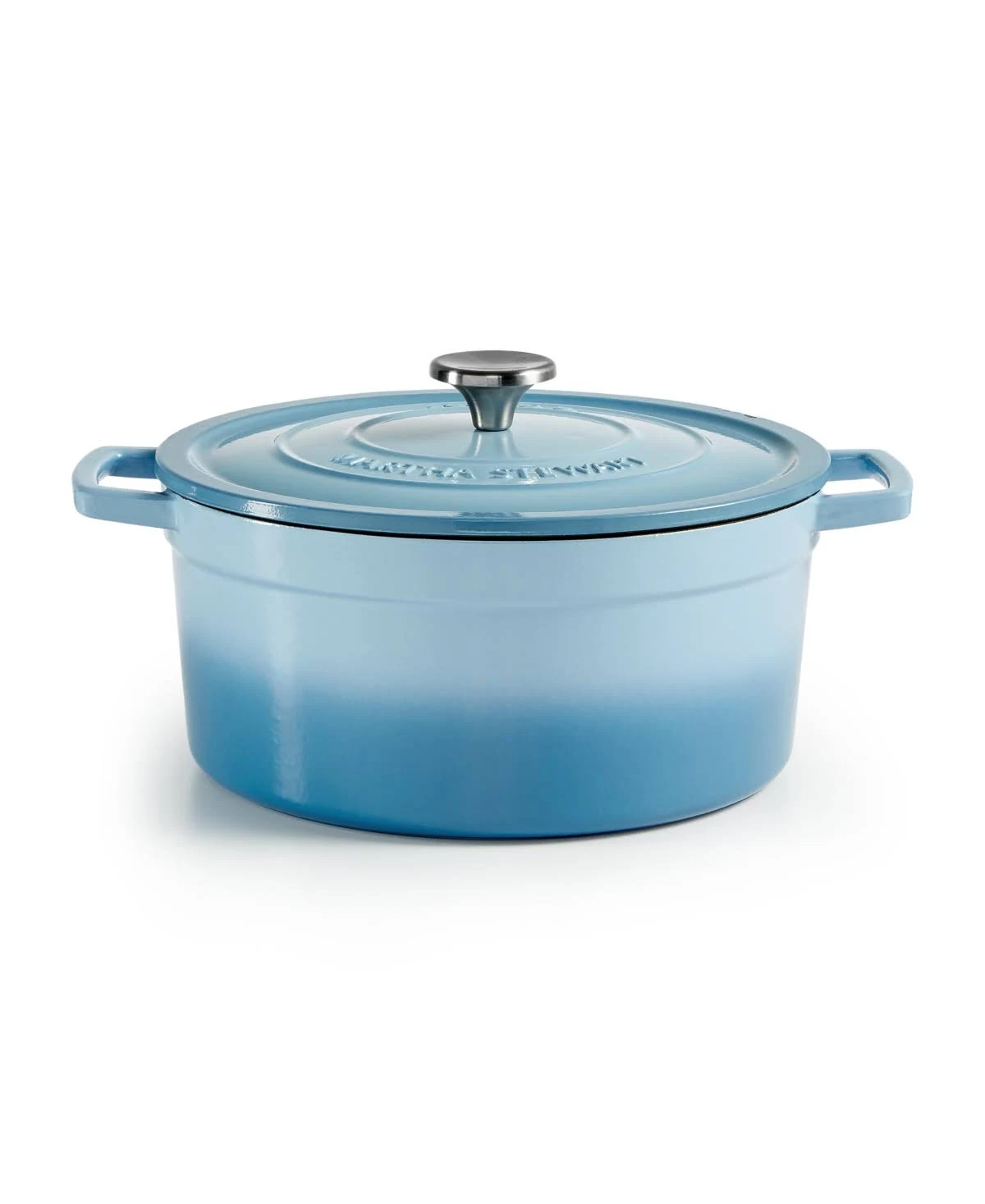 Martha Stewart Collection Enameled Cast Iron Round 6-Qt. Dutch Oven, Created for Macy&s - Sky Blue