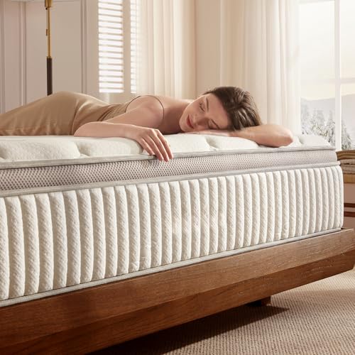 Queen Size Mattress, 12 inch Queen Cooling Gel Memory Foam Mattresses for Pressure Relief, Medium Firm Hybrid Mattress in a Box, CertiPUR-US Certified