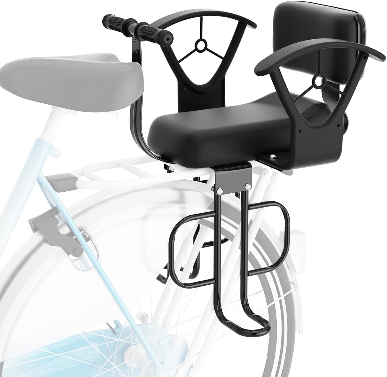 Rear Child Bike Seat,Rear Mounted Child Bike Seats,Back Mount Child Seat with Back Rest Armrest Foot Pedals,Width Adjustable Bicycle Rear Seat