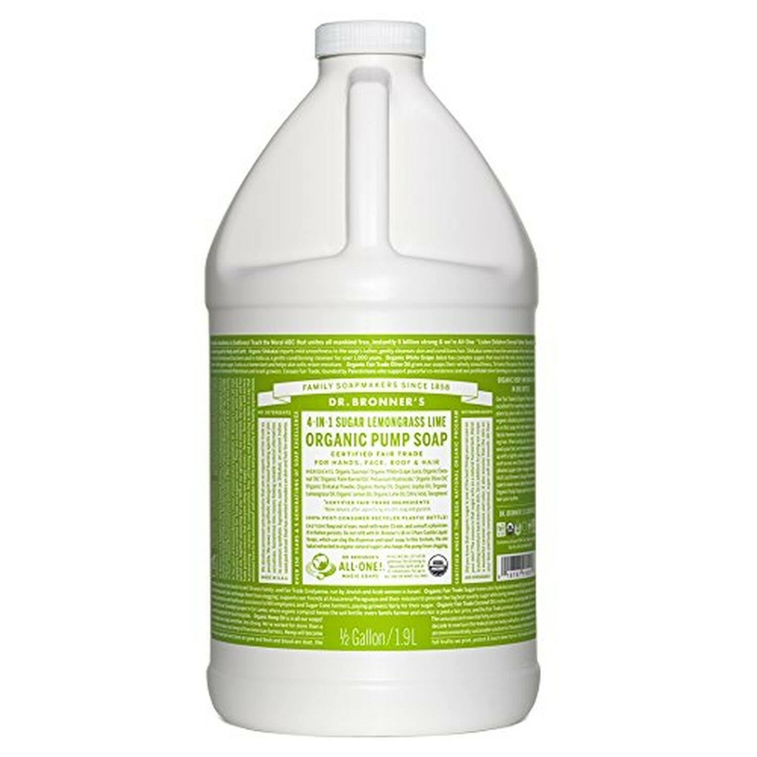 Dr. Bronner&s Organic Sugar Soap - 64 oz. Refill (Lemongrass Lime)