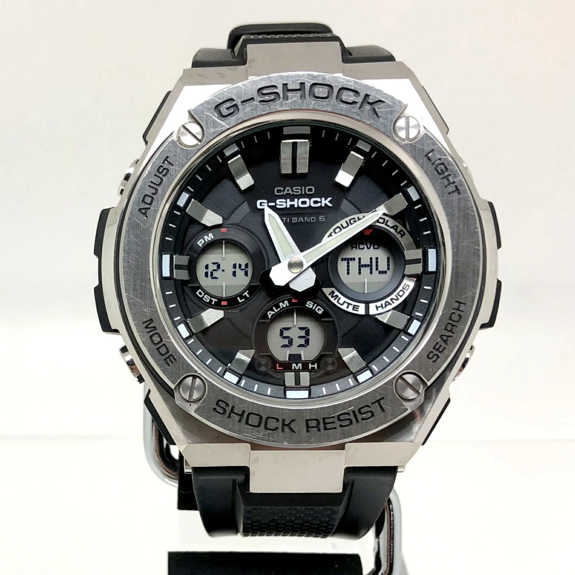 Pre-Owned CASIO Casio G-SHOCK Watch GST-W110-1A G-STEEL G Steel Radio Solar Tough Silver Black Ana-Digi Men's ITG2BWUV5DOY (Fair)