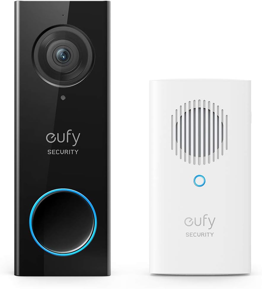 eufy Security, Wi-Fi Video Doorbell, HD 1080p-Grade, No Monthly Fee, Local Storage, Human Detection, Wireless Chime